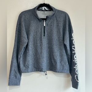 Calvin Klein Cropped Cinched Logo Sweatshirt